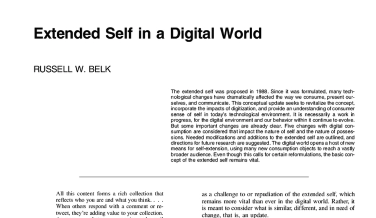 Extended Self in a Digital World